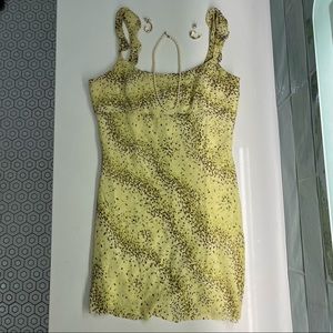 💚 Forever 21 Green Patterned Mini Dress Size 2 💚